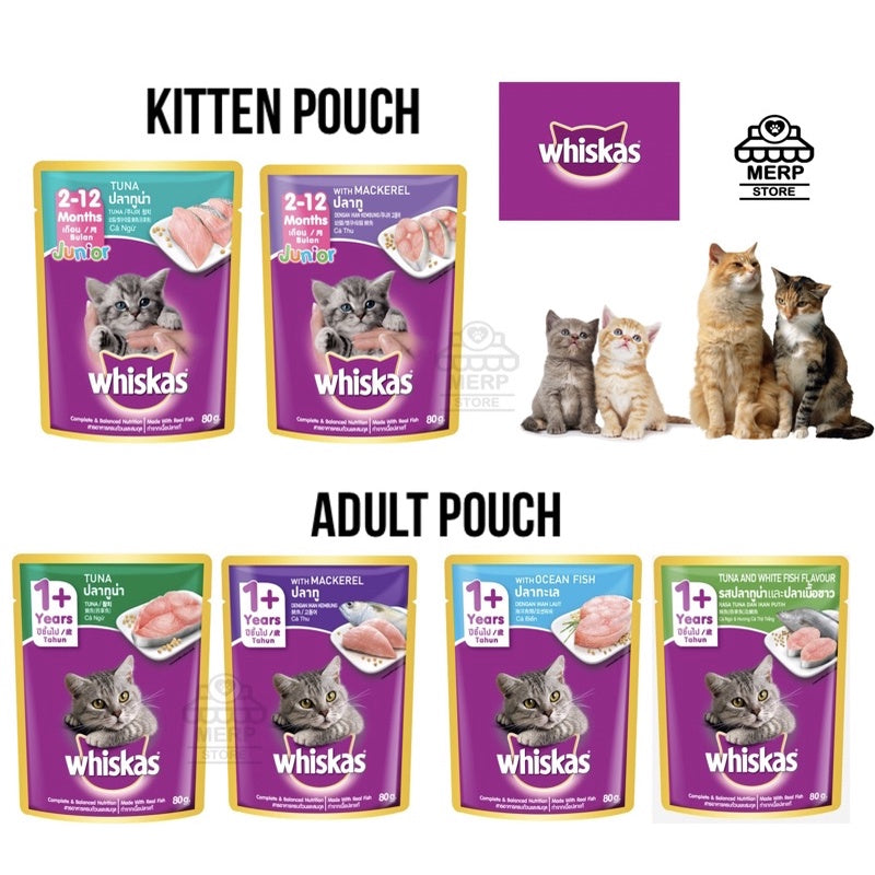 Whiskas Kitten and Adult Wet Food Pouch 80g – MERP Store PH