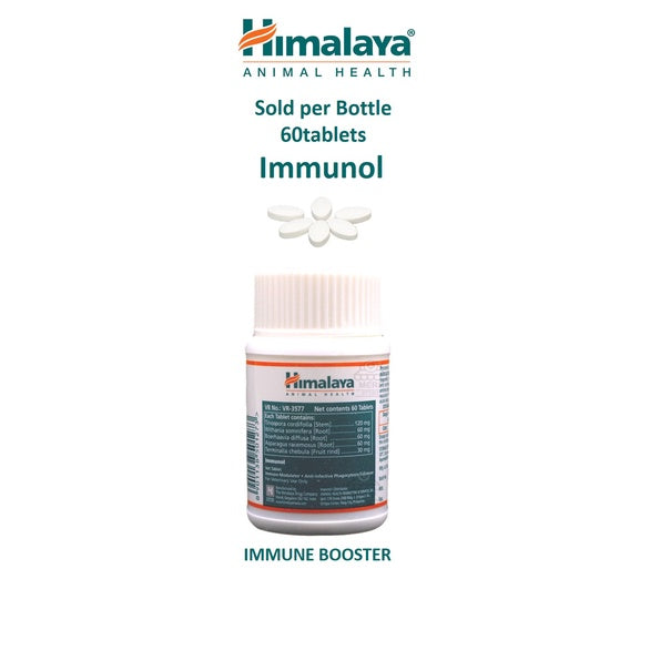 Himalaya Immunol 60 Tablets Dogs and Cats Immune Booster (Authentic Himalaya Products)