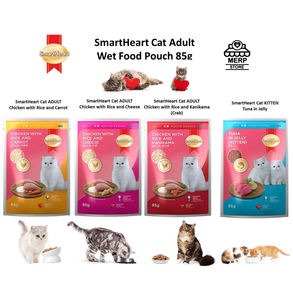 SmartHeart Cat Pouch Wet Food Pouch Adult Kitten 85g