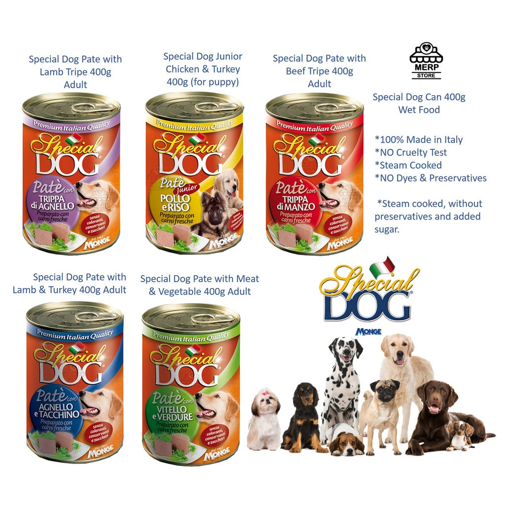 Special Dog Can Adult Puppy Dog Wet Food Monge 400g