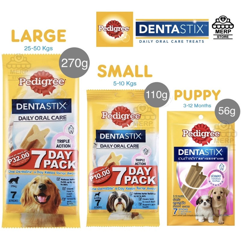 Pedigree Dentastix Adult, Small, & Puppy Dog Dental Treats 7 DAY PACK