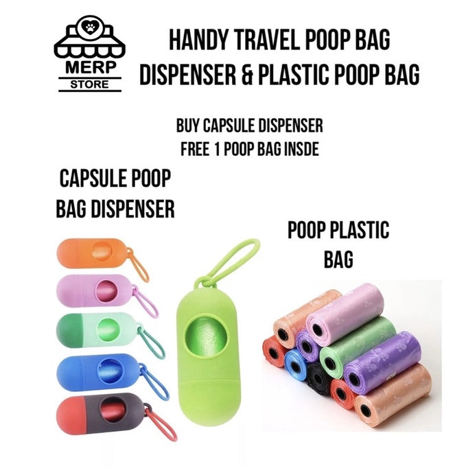 Capsule Bag Dispenser for & Poop Plastic bag