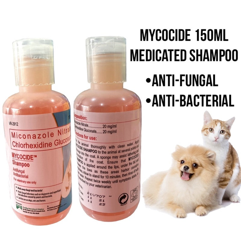 MYCOCIDE Shampoo Anti-fungal for Dogs and Cats with free Gloves