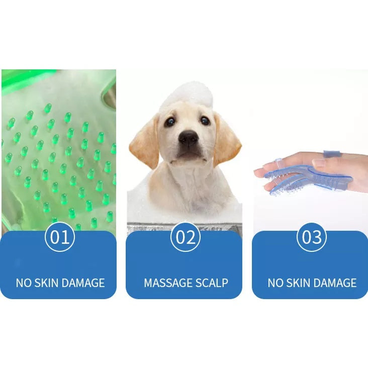 PET Bath Palm Hair Remove Glove Combing Grooming Remover Brush