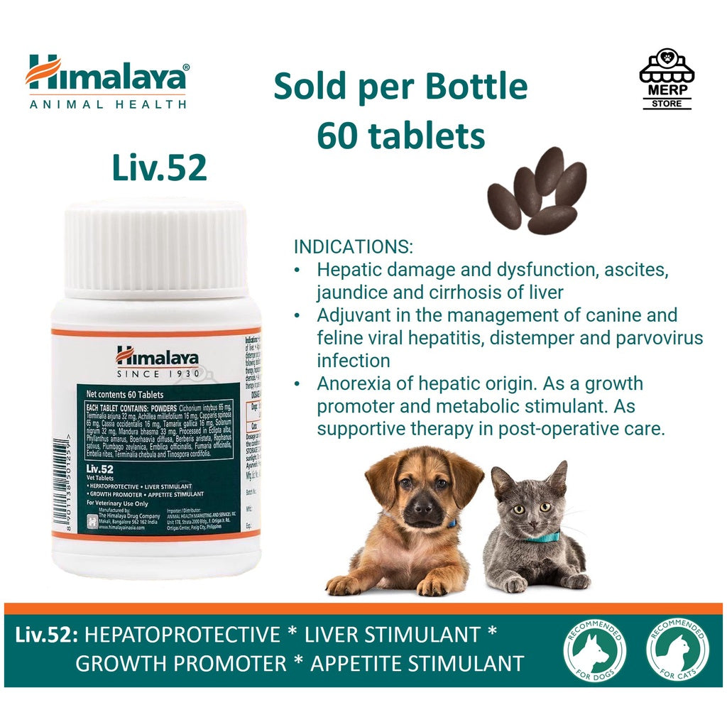 Himalaya Liv.52 60 Tablets Dogs and Cats Liver Authentic Himalaya