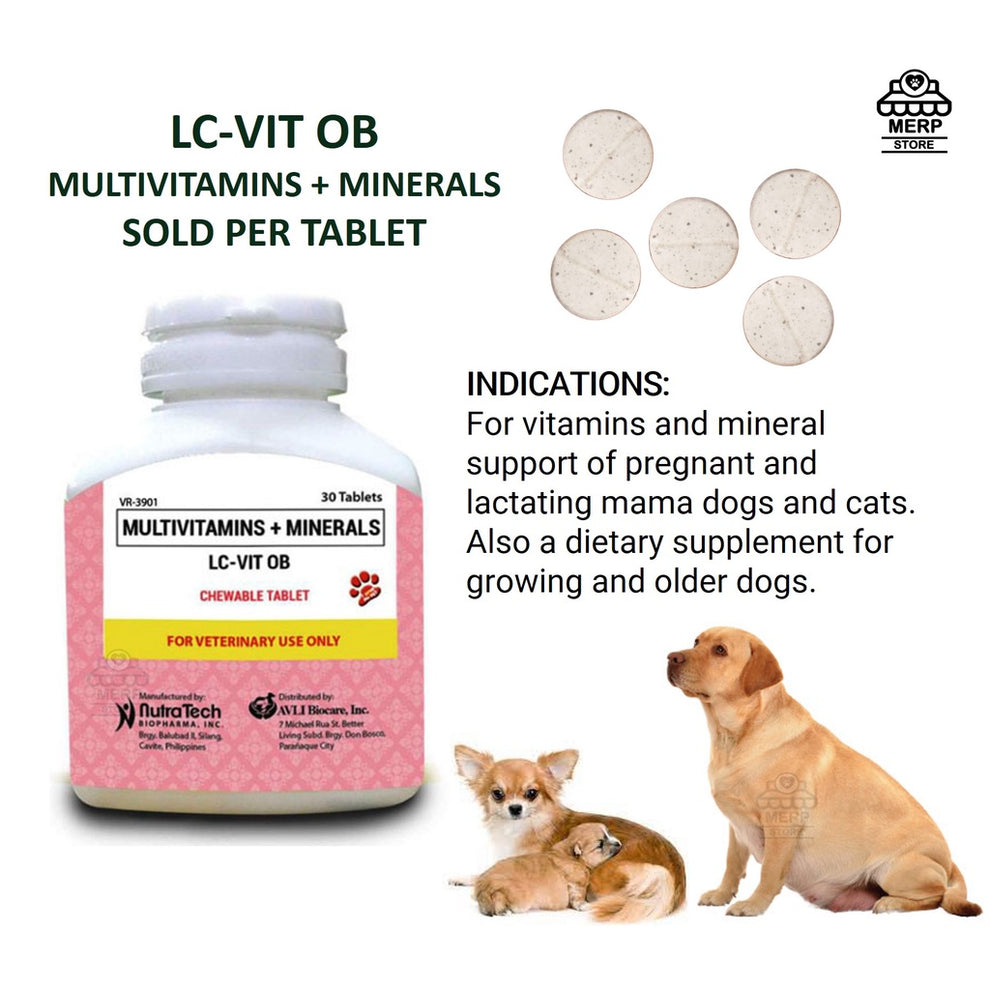 LC VIT OB Chewable Tablet for Pregnant Mama Dog and Growing and Senior ...
