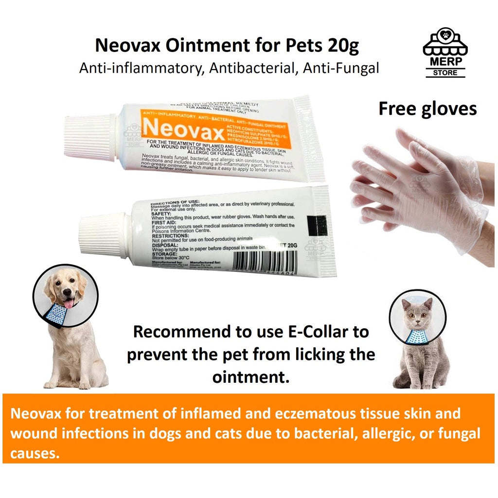 Neovax Ointment for Pets 20g Anti-inflammatory, Antibacterial, Anti-Fungal Ointment