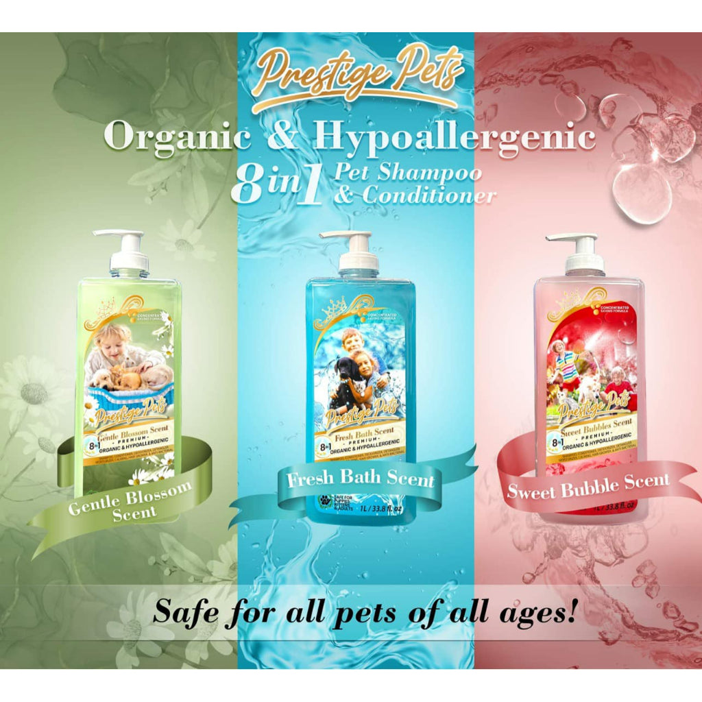 Dogs and Cats Prestige Pets Shampoo with Conditioner Organic and Hypoallergenic for all Ages