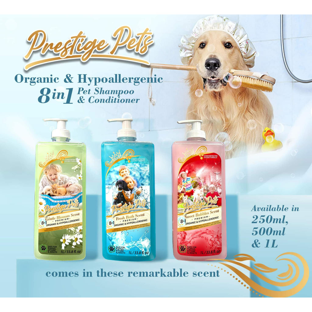 Dogs and Cats Prestige Pets Shampoo with Conditioner Organic and Hypoallergenic for all Ages