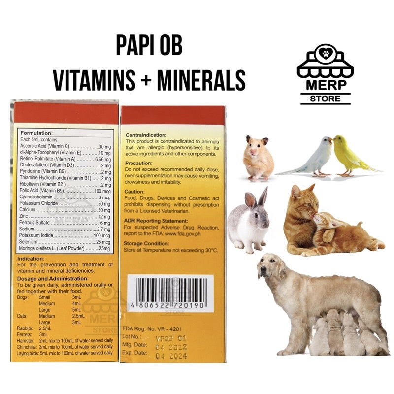 Papi OB Vitamins + Minerals Pet Pre and Post Natal and other Pets