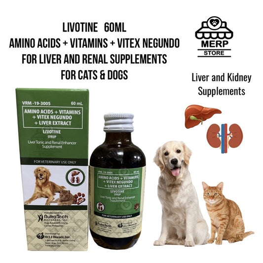 Livotine Syrup 60ml for Cats and Dogs Liver and Kidney Supplements