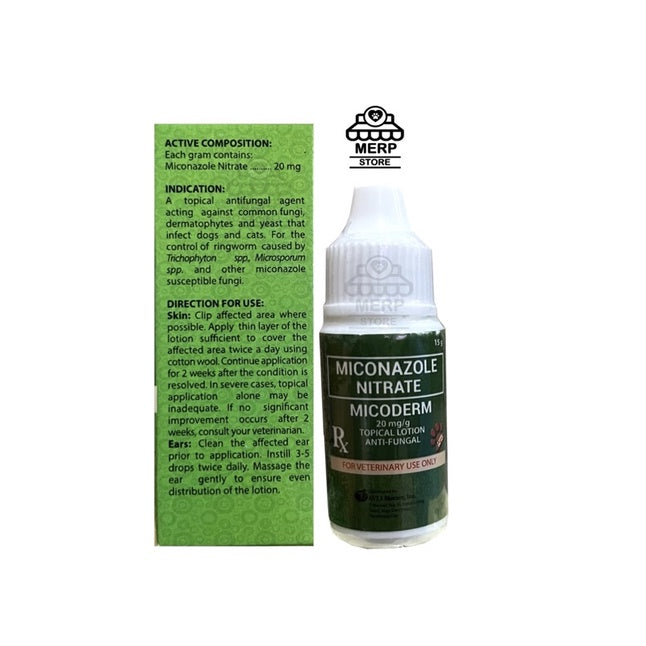 Micoder Locion Micoderm Anti-fungal Topical Lotion for Pets 15g – MERP Store PH