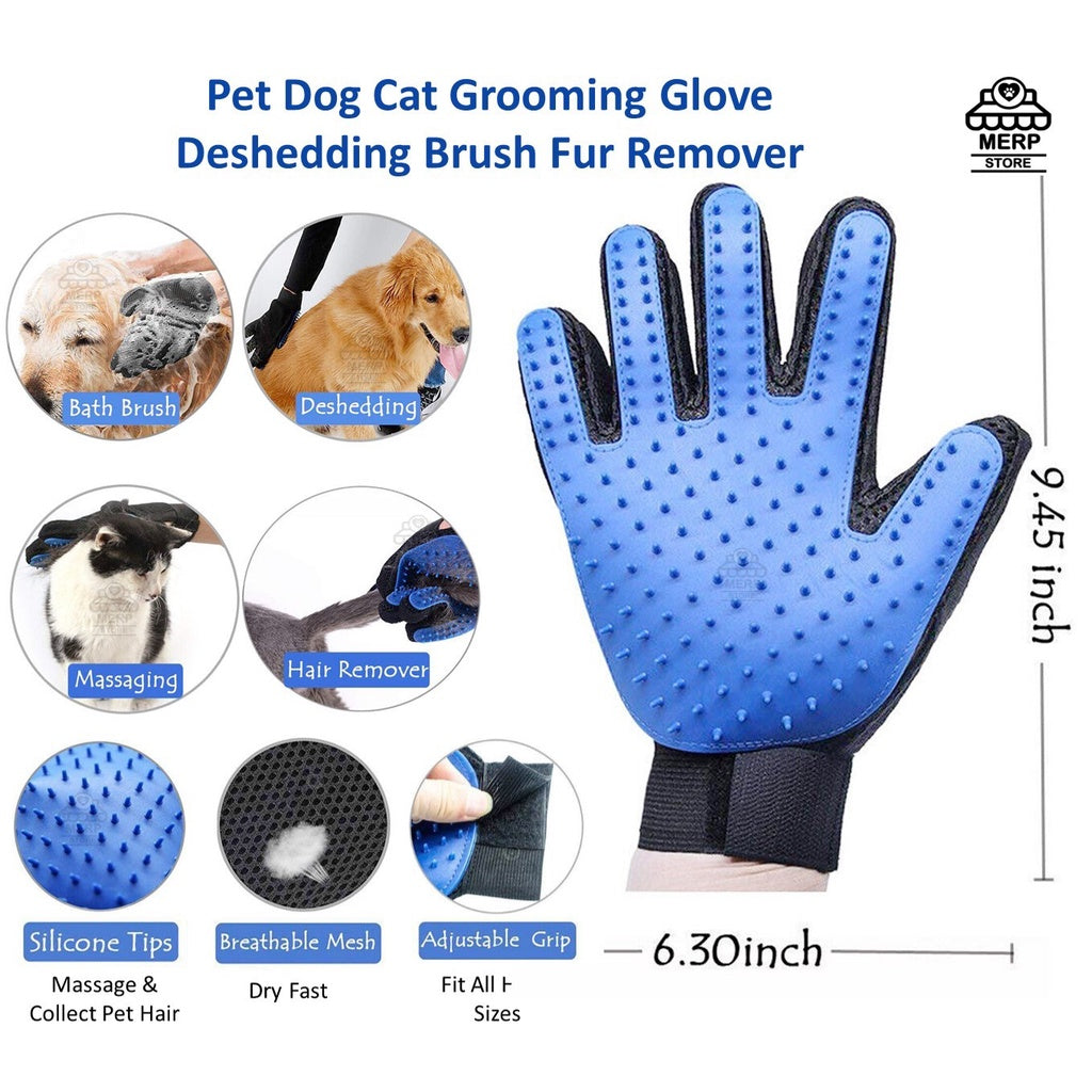 Pet Gloves Dogs, Cats Brush, De-shedding, Massage, Cleaning