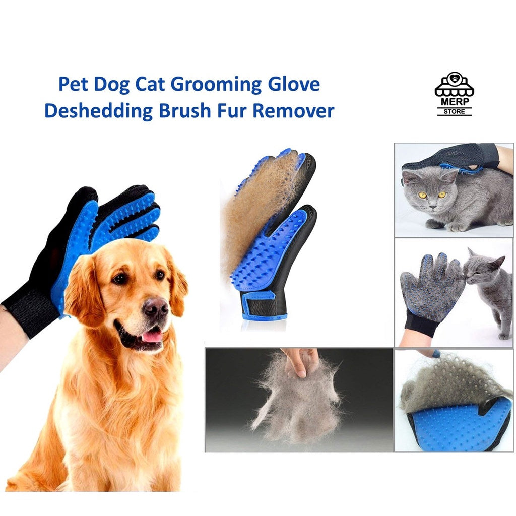 Pet Gloves Dogs, Cats Brush, De-shedding, Massage, Cleaning