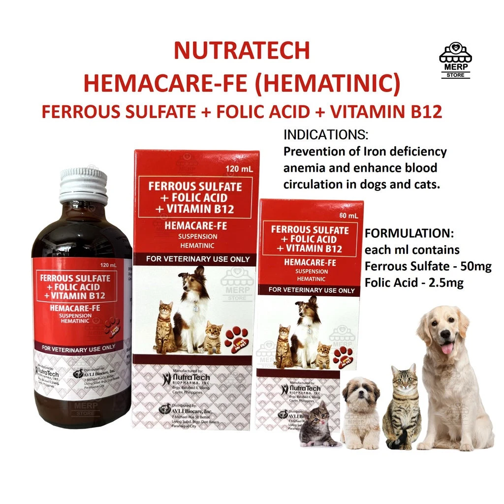 HEMACARE-FE Iron Supplement for Dogs and Cats 60ml and 120ml — image 1 of 1