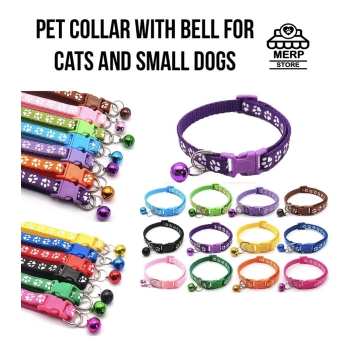 Pet Collar with Bell Paw Print for Cats and Small Dogs — image 1 of 3
