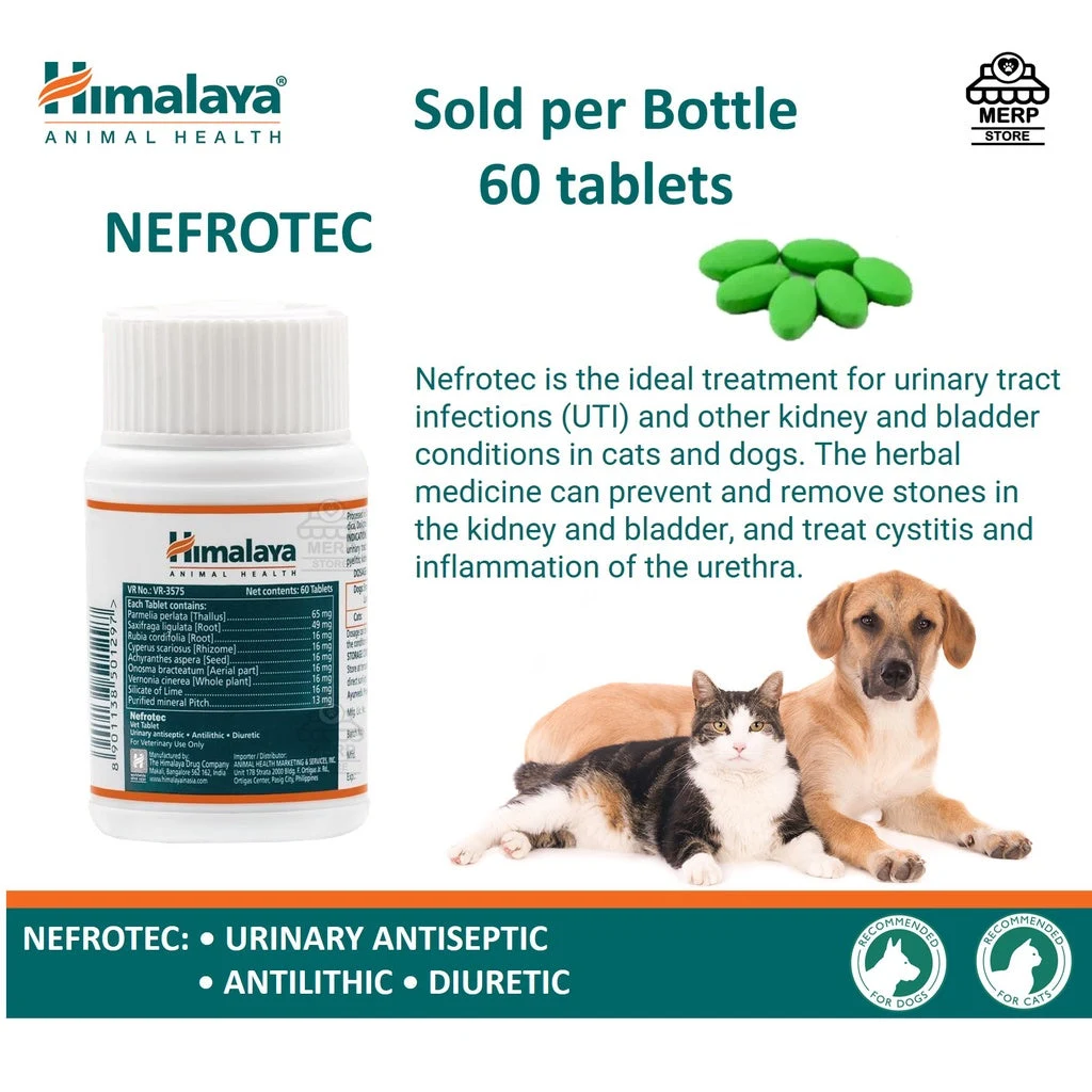 Himalaya Nefrotec 60 Tablets Dogs and Cats UTI and Kidney Supplements (Authentic Himalaya Product) — image 1 of 2