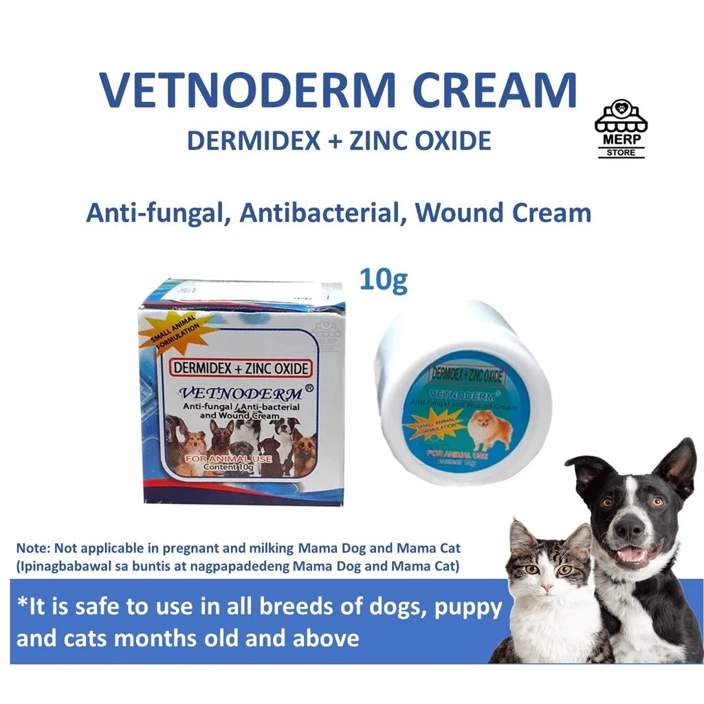 Vetnoderm Cream Anti-fungal, Anti-bacterial 10g Wound Cream For Dogs and Cats — image 1 of 1